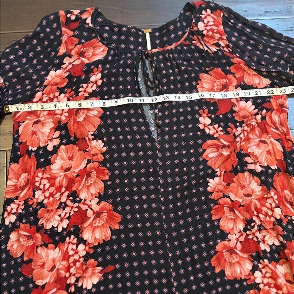 Free people boho Floral Long Sleeve Romper artsy quirky granola crunchy flowy - Picture 6 of 8